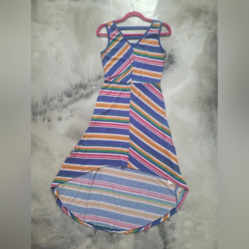 Derek Heart Multicolor Striped High Low Dress
